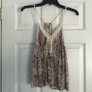 UO Crochet Top Tan Tank